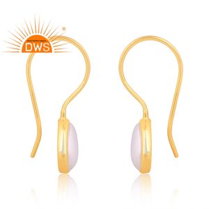 Último diseño hecho a mano 18K chapado en oro perla natural piedra colgante pendiente Demi joyería fina fabricante - Product Image 3