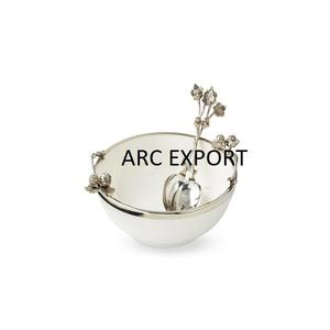 Ustensiles de cuisine pour la maison Bol de service avec arbre Bols à feuille d'or Brillant Poli Décoratif Mariage et Resort Bol à fruits secs en Inde - Product Image 2