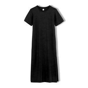 Camiseta Maxi de Algodón Única para Mujer, Manga Media, Diseño Sólido, Informal, Fácil de Usar, Impresión Personalizada, Transpirable, Tejida, Ropa Larga - Product Image 3