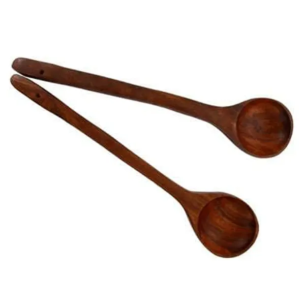 Set di insalatiere in legno fatto a mano marrone in legno di Acacia con manico a forma di spirale 100% fatto a mano in INDIA accessori da cucina