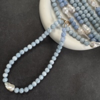 Delicado Collar de Perlas de Agua Dulce Hecho a Mano, Gargantilla de Perlas Barrocas Rectangulares Largas en Plata Blanca, Joyería Hipoalergénica