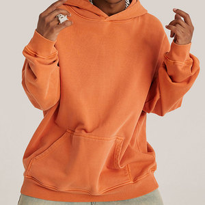 Ropa de calle Sudadera con capucha Algodón French Terry Acid Wash Vintage Logotipo personalizado Oversized Stone Wash Sudaderas con capucha desgastadas - Product Image 5