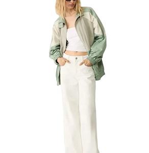 Chaqueta cortavientos de bloque de color para mujer, cremallera personalizada, recién llegado, cortavientos ligero de Hip Hop, chaqueta de secado rápido, chaqueta de nailon - Product Image 4