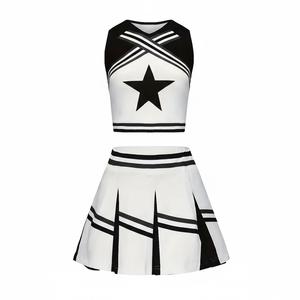 Custom OEM <b>Cheerleading</b> Uniform Dress <b>Skirt</b> Green Black Plus Size Practice Costume for Kids Youth Women - Product Image 1