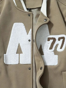 Offre spéciale, veste d'hiver personnalisée pour hommes, style cool, cuir de baseball en toile avec col montant, prix élevé - Product Image 5