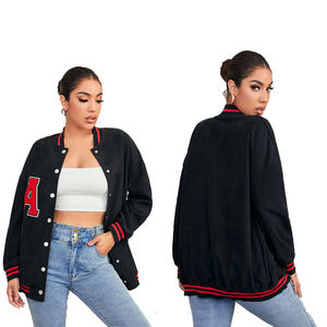 Chaqueta Universitaria de Manga Larga Hecha a Medida para Mujer, Cómoda con Relleno de Punto de Algodón Transpirable - Product Image 5