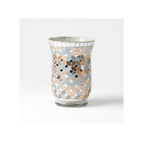 Crackled ผู้ถือพายุเฮอริเคนแก้วที่ดีที่สุดหลายสีเทียนตกแต่งพายุเฮอริเคนแบบดั้งเดิมโมเสคพายุเฮอริเคน - Product Image 1