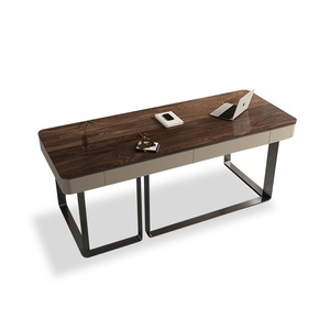 Bureau de direction moderne ergonomique résistant à l'eau multifonction écologique en bois pour villa, table de direction, bureau de patron, ordinateur - Product Image 6