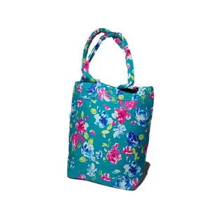 Latest Collection Most Selling Flower Pattern cotton twill Beach bag From Wholesale Supplier