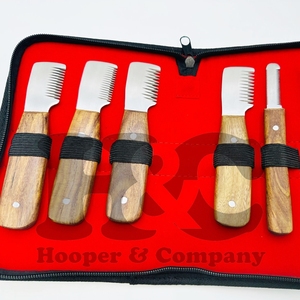 Nouveau couteau-peigne pour animaux de compagnie, durable, en acier inoxydable, pour barbier, droitier, manche en bois moyen, ciseaux de toilettage pour chiens, 26 dents, nettoyage des animaux de compagnie - Product Image 6