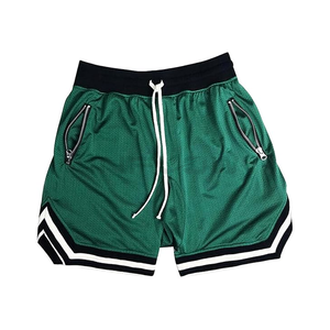 Shorts décontractés roses pour hommes, style urbain, avec poches zippées, taille à cordon de serrage, séchage rapide, imperméables, respirants, en polyester, pour le sport - Product Image 6