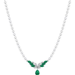 Reyes ขายส่ง14K จี้เพชรโมอิสสีทองเข้มอัญมณีมรกตรูปทรงหยดน้ำของขวัญวันครบรอบสำหรับผู้หญิง - Product Image 2