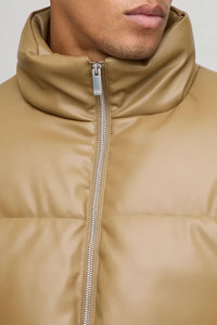 Veste matelassée pour homme en polyester/coton épais de haute qualité OEM, col rabattu, veste matelassée personnalisée, style urbain - Product Image 3