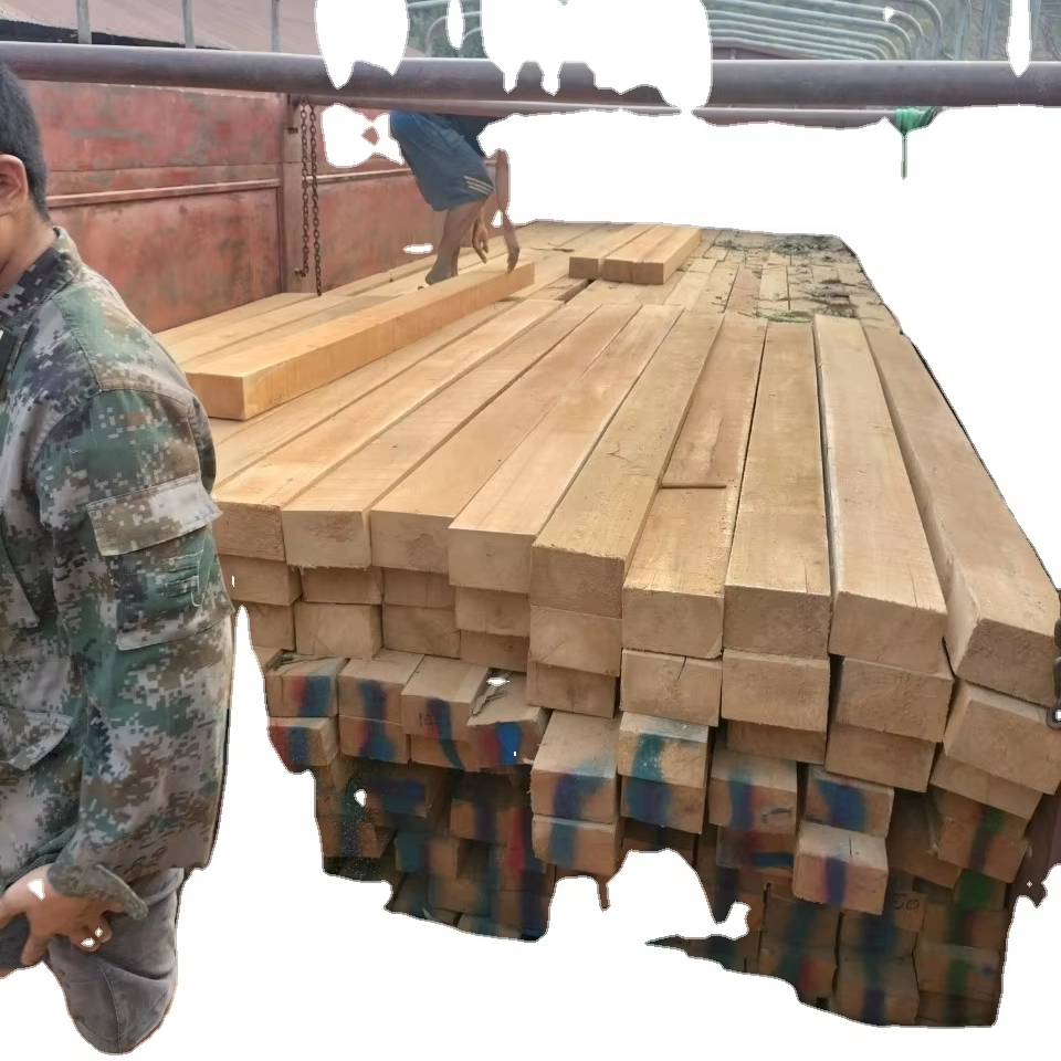 Export-Ready Teak Round Logs with Bark Timber Raw Materials for Woodworking Projects