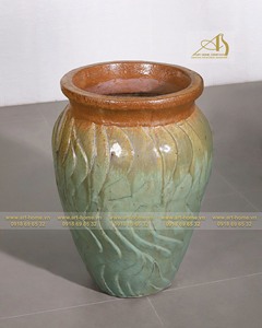 Pot en céramique émaillée Ombre jaune GL116H65YOO pour décoration de jardin de plantation extérieure Mini créations de paysage - Product Image 3