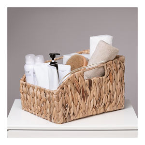 Cestas de Almacenamiento de Jacinto de Agua Hechas a Mano en Vietnam, Ecológicas, Duraderas, Multifuncionales, Organizador de Estilo Moderno para Cafetería, Minimalista - Product Image 1