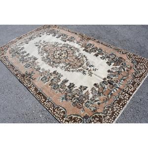 Tapis turc vintage, tapis de 5,4 x 9,2 pieds, grand tapis persan brun - Product Image 2