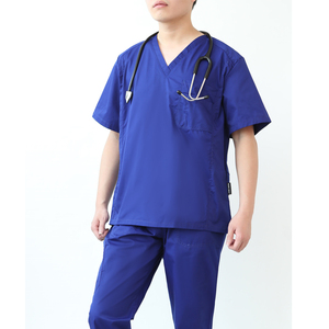Uniforme de Trabajo Azul de Punto para Hombre, Duradero, para Hospital, Ajuste Relajado Tradicional, Elástico, Personalizable, con Detección de Agujas - Product Image 2