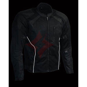 Veste de moto unisexe FLASH GEAR respirante en polyester/cuir avec maille protectrice, manches longues, couleur et logo personnalisables pour tous - Product Image 3