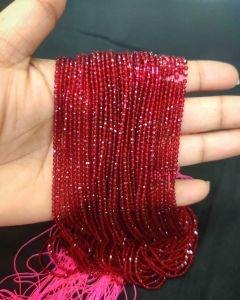 Light Siam Color Hydro Quartz Rondelle Micro Faceted Beads 2mm, 3mm,4mm Brillant Rond Hydro Bead Perles en vrac pour la fabrication de bijoux - Product Image 6