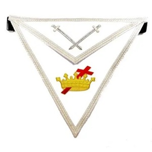 Delantales Masónicos de Caballero Templario de Piel de Cordero Bordados a Mano, Personalizados, Ligeros, de Otras Formas, Venta al por Mayor de Fábrica - Product Image 6