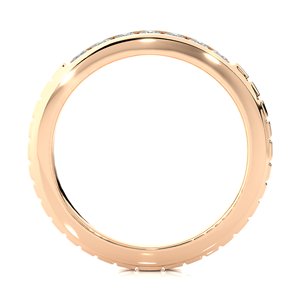 Bague de fiançailles en diamant de laboratoire en or massif 14 carats de luxe avec bande d'éternité à coupe ronde avec certificat IGI pour l'anniversaire de la femme - Product Image 3