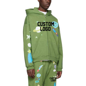 Jersey personalizado sudaderas con capucha de peso pesado joggers acampanados chándal unisex pantalones de chándal conjuntos chándal hombres trajes conjunto tira lateral cremallera - Product Image 5