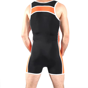 Men's Wrestling Singlet Anti-Sweat Breathable Spandex/Polyester <b>Fabric</b> for Competitive Matches Front Customizable Design - Product Image 2