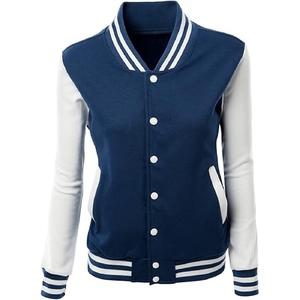 Veste universitaire bleu marine et blanc, style classique Letterman contrastant, vêtements d'extérieur, prix de gros abordable - Product Image 1