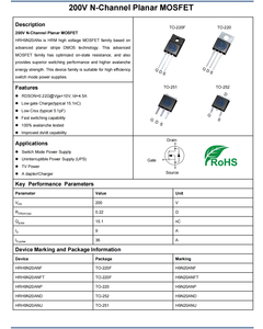 Tùy chỉnh hrh9n20a MOSFET SMT <span class=keywords><strong>Transistor</strong></span> 200V 9A rãnh SGT planer IC ban đầu bảng khuếch đại điện tử để 220 gói - Product Image 2