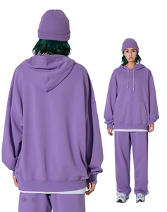 Sweat à capuche personnalisé pour hommes, poids 330g, haute saturation, couleur unie, éponge, sweat à capuche pour l'hiver, hommes et femmes, vente en gros - Product Image 4