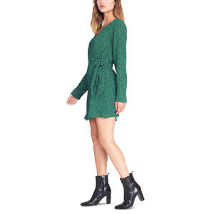 Vestido Cruzado Verde de Ganchillo para Mujer, Estilo Casual Elegante con Cintura Baja, Transpirable, Talla 2 - Product Image 3