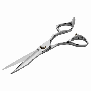 Tijeras de corte de pelo superior con reposapiés Hermosas tijeras de corte de peluquero Cuchillas afiladas con borde de afeitar recubierto de plata - Product Image 4