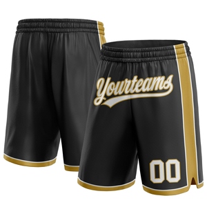 Industrie Direct Engro Sportswear Basketball Shorts Personnalisé Noir Blanc-Old Gold Authentique Basketball Shorts - Product Image 1