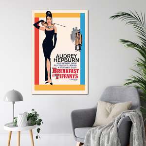Audrey Hepburn in Breakfast at Tiffany's Black Frame Paper <b>Poster</b> for Wall Decor - Product Image 2