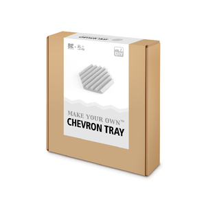 Bebox Chevron Cement Tray 96x96x14mm Desk Organizer Handmade Gray Storage Holder for Office Stationery - Product Image 5