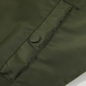 Vestes coupe-vent pour hommes, taille plus, en polyester 100 %, avec fermeture éclair et boutons, pour le printemps et l'automne - Product Image 2