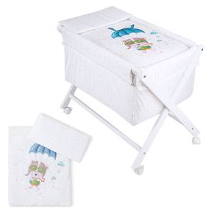 Cuna Moderna X-In de Haya Blanca con Ropa de Cama y Colchón Mod. Paracaidista-Azul para Bebés y Niños - Product Image 1