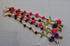 Parrot Pompom Bell String Reusable Customizable Size Garden Decor Haldi Mehndi Heena Night <b>Party</b> Stage Backdrop Event Festival - Product Image 3