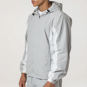 Ensemble de survêtement unisexe décontracté 2 pièces, style streetwear, coupe-vent à manches longues avec fermeture éclair intégrale, capuche respirante, imprimé, 100 % coton - Product Image 3