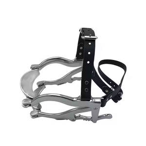 Embouchures de dressage pour chevaux en acier inoxydable de qualité supérieure, rotatives, à joue lâche, type Mullen, avec crochets et chaîne de guidage pour l'entraînement - Product Image 6