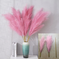 Rumput Pampas Buatan 3 kaki, Putih, Lembut, Menyerupai Asli, Ramah Lingkungan, Mengembang, Elegan untuk Dekorasi Rumah Modern, untuk Wisuda