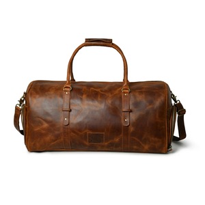 High Quality Vintage <b>Leather</b> <b>Duffle</b> <b>Bag</b> Customizable Large Capacity Luxury Weekender Travel <b>Bag</b> Zipper Stylish Durable - Product Image 1