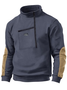Bolsillo táctico transfronterizo bordado para hombre para camisa Polo nueva manga larga Polar Fleece Stand Collar sudaderas con capucha - Product Image 4