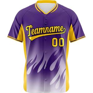 Maillot de Baseball Graphique par Sublimation Chemise Boutonnée Brodée Personnalisée Maille Équipe de Jeunes Uniforme de Softball Séchage Rapide Fit USA - Product Image 1