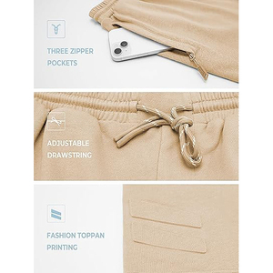 soft cotton <b>fleece</b> <b>shorts</b> men casual lounge gym summer elastic waist relaxed comfort clothing - Product Image 3