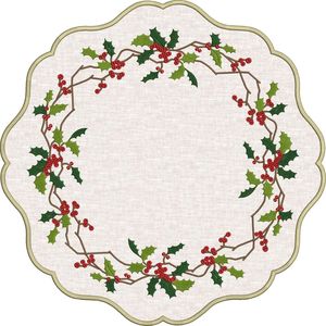 Set de table de mariage européen de luxe en lin avec broderie sur la bordure, réutilisable, lavable, bords propres - Product Image 4