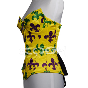 Corsé Estampado de Mardi Gras con Aros de Acero Ajustables y Efecto Reductor - Product Image 5