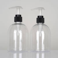 Usine en gros de haute qualité clair scellage sécurisé distributeur en plastique bouteille avec pompe noire pour shampooing savon pour les mains emballage