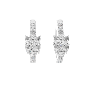 Pendientes de Diamantes de Laboratorio de 0.17 CT, Corte Pera y Redondo, Diamantes VVS-VS EF CVD, Oro de 18KT, 14KT, 10KT y Plata 925, Oro Rosa, Amarillo - Product Image 2